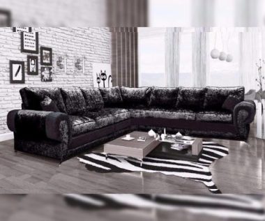 large crushed velvet corner sofa