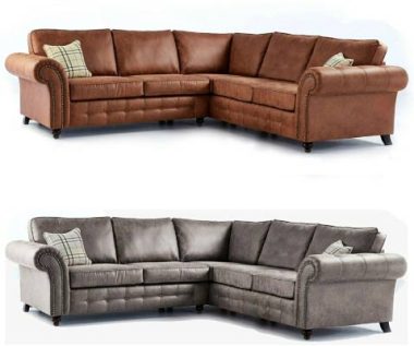 oakland faux leather corner sofa