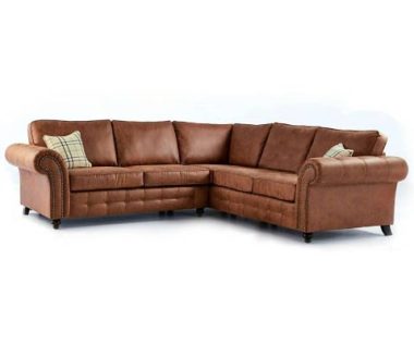 Brown Faux Leather Corner sofa