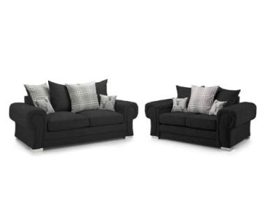 black fabric sofa set