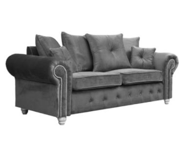 grey plush fabric sofa