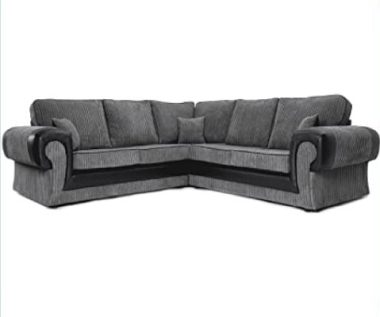 Grey Jumbo Cord Corner Sofa