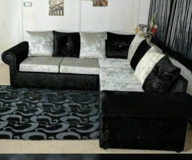 black silver corner sofa