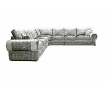 large silver corner sofa