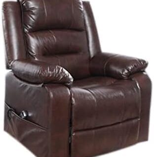 Brown Leather Recliner Set