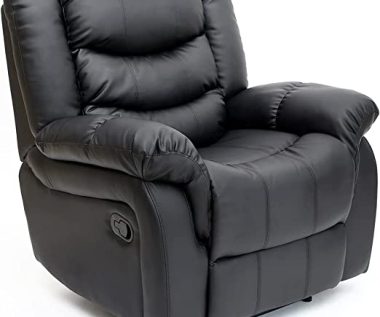 Black Bonded Leather Armchair
