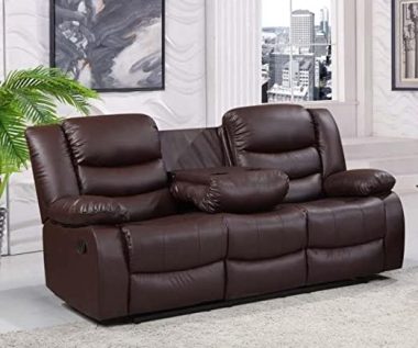 Brown Bonded Leather 3+2+1 sofa set
