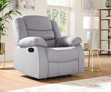 Roma Recliner Grey Fabric Armchair