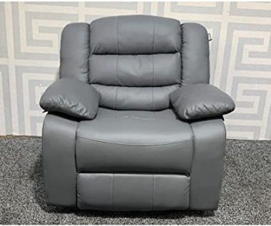 Grey Bonded Leather 1 Seater Armchair