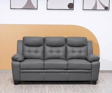 Stationary Grey 3 Seater Sofa Set