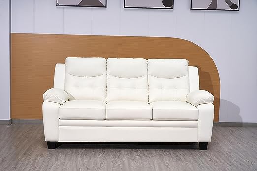 white bonded leather sofa 3 seater