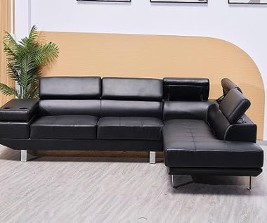 Black Classic Corner Sofa