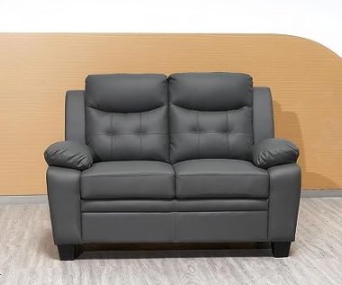 Grey Bonded Leather Couch Sofa
