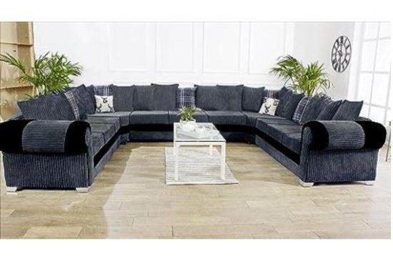Large Grey U Shape Sofa