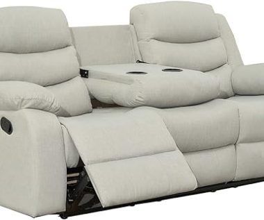Sorento Recliner Grey Fabric 3 Seater Sofa