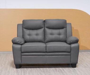 Modern Grey Leather Sofa