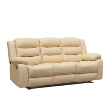 Cream Leather Sofa Set