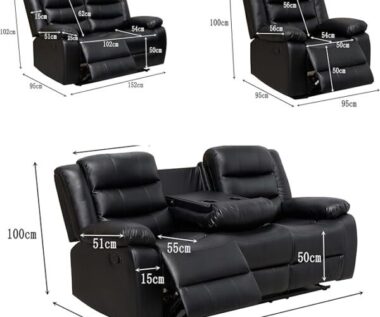 Roma Recliner Bonded Leather Sofa Set