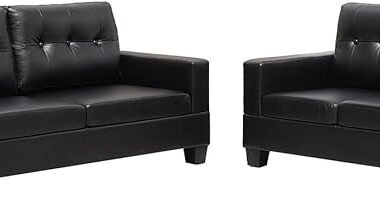 Black cube 3+2 Seater Sofa