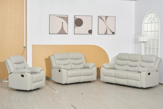 Grey Recliner Fabric Sofa